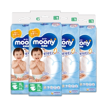 (Self-operated) Japanese Moony Waist Stick Diapers XL44 pieces*4 baby ultra-thin breathable diapers