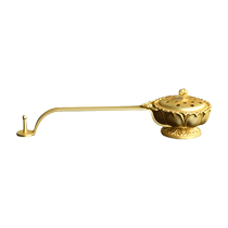 Yanbo Japanese bronze 24k lotus hand-held incense burner incense burner handle incense burner offering Yanbo Zhishuangge