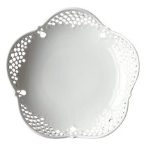 (Auto-fonctionné) porcelaine allemande MEISSEN nouvelle coupe relief fleur de viorne bord creux assiette de fruits vague de fumée