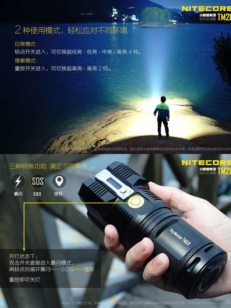 Nitecore Knight Corne TM28 6000 просвет яркий свет Длинный выстрел прямое обвинение электричество фонарик TM26GT модернизированный nitecore/奈特科尔 