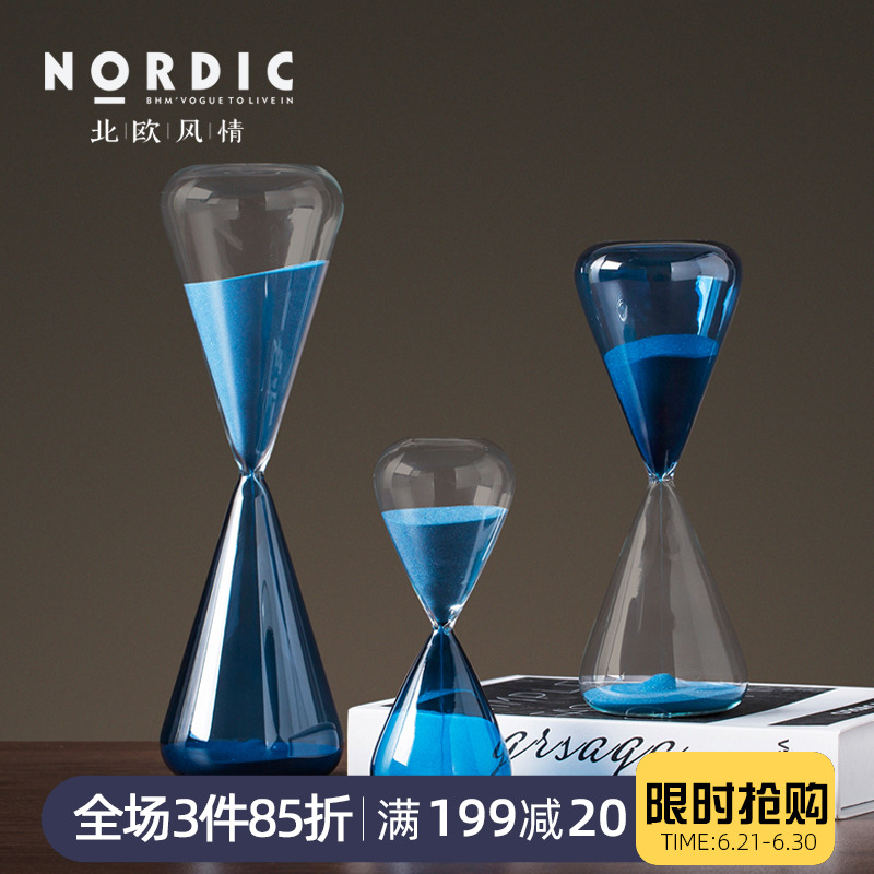 Modern minimalist glass sand leaking swing piece home living room desktop ornament pendulum piece creative time hourglass timer