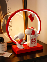 Cute rabbit table lamp engagement ornaments wedding decoration wedding room bedroom wedding gift everlasting lamp for the newlyweds and besties