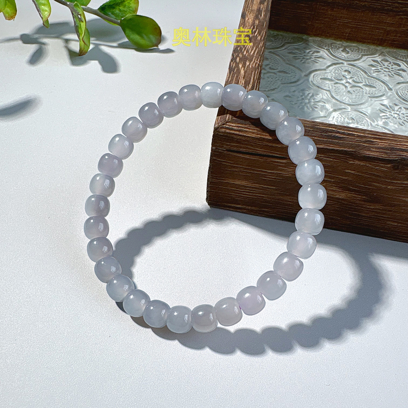2026 New Model Natural Ice Smoke Purple Hetian Jade Old-Style Bead Bracelet 6X7Mm Qinghai Material Genuine Jade Beads Versatile Bracelet 2026 New Model Natural Ice Smoke Purple Hetian Jade Old-Style Bead Bracelet 6X7Mm Qinghai Material Genuine Jade Beads Versatile Bracelet