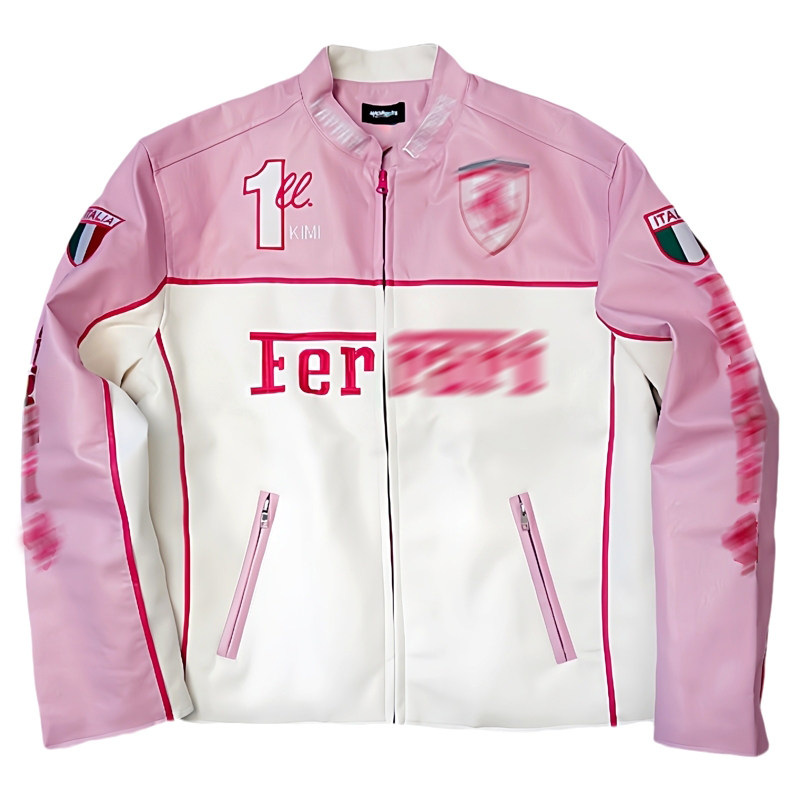 F1レーシングスーツジャケット、刺繍入りカジュアルジャケット、レザージャケット、アメリカンモーターサイクルライディングスーツ、レトロスタイル、ユニセックス。