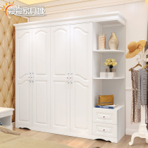 Simple modern economy type three-door four-door white wardrobe Han-European plate-style bedroom assembly corner five-door large wardrobe