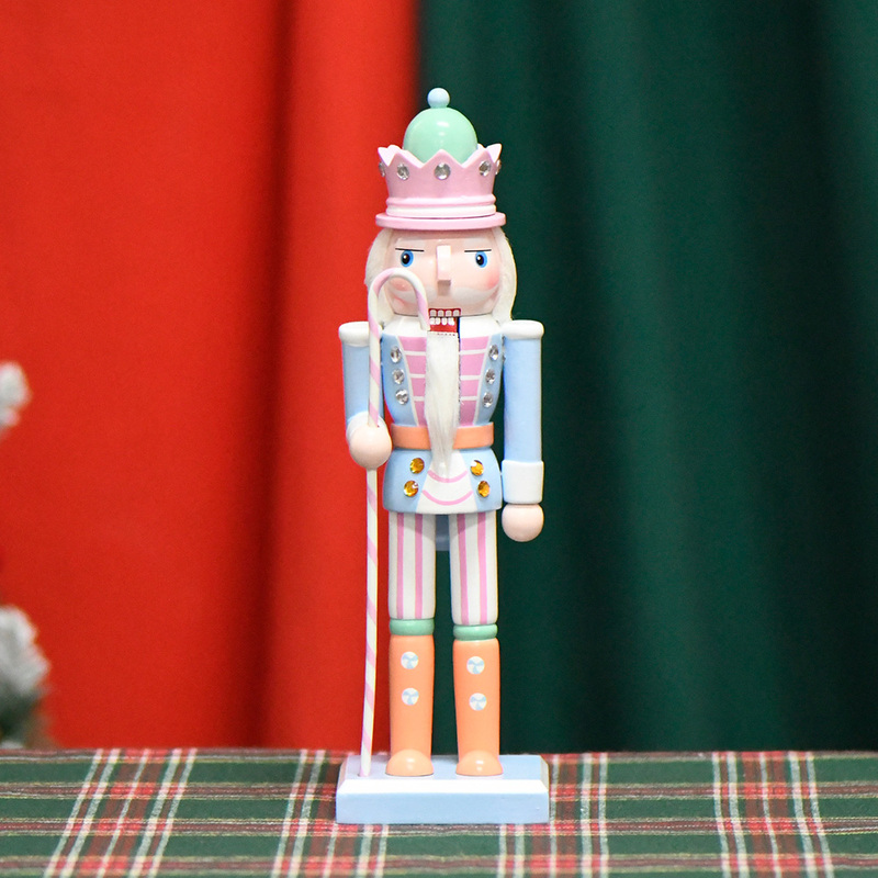 European-Style New 25cm Wooden Nutcracker Soldier Figurine, Export Ready Stock, Christmas Small Ornament Gift European-Style New 25cm Wooden Nutcracker Soldier Figurine, Export Ready Stock, Christmas Small Ornament Gift