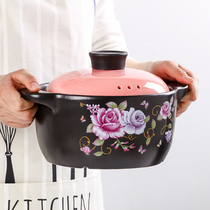 Casserole high temperature soup pot Ceramic mini casserole clay pot rice stew pot Open flame Household gas crock pot soup pot