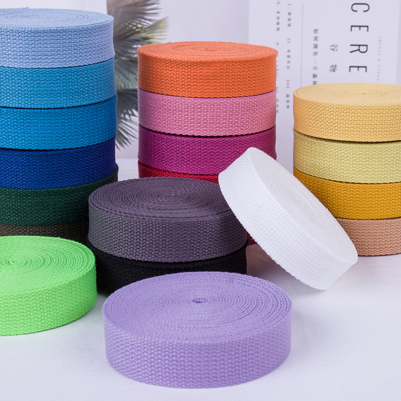 2cm backpack with thickened color plain webbing accessories canvas belt cloth strip T C blended canvas belt bundled with luggage belt