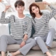 Mùa thu cặp đôi quần dài tay hoạt hình cotton dễ thương nam và nữ đồ ngủ mới giản dị kích thước lớn phục vụ nhà phù hợp kiểu đồ bộ vải thun bông