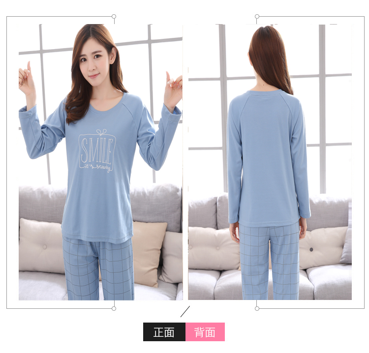 Đồ ngủ đặc biệt hàng ngày của phụ nữ cotton dài tay mỏng thường xuyên mùa xuân và mùa thu hoạt hình dễ thương bên ngoài mặc phù hợp với dịch vụ nhà nội y cao cấp