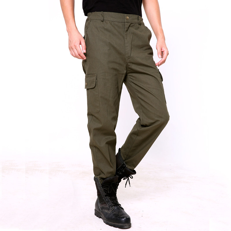 Overalls men's straight loose multi-pocket cotton washed casual tide brand electric welding maintenance work labor insurance trousers