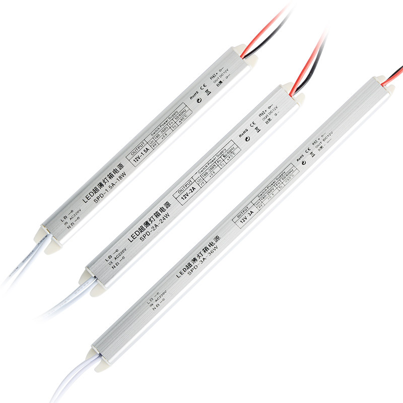 Power adapter Ultra-thin light box with built-in long strip 12V transformer to drive low voltage light strip light strip