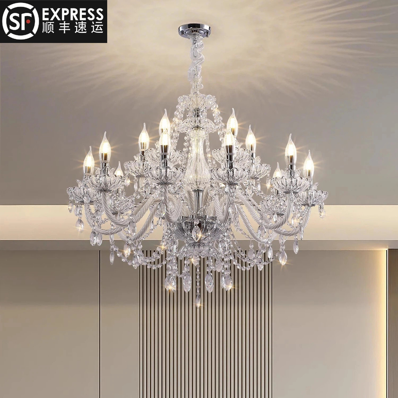 European Luxury Crystal Lamp, Living Room Lamp, French Crystal Chandelier, Led Restaurant Private Room Wedding Lamp, Hotel Room Lamp