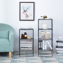 Iron Van Nordic simple living room Gold shelf floor ins Wind bedroom decoration wrought iron corner storage creativity