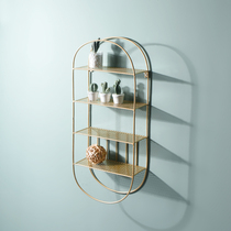 Iron Van Nordic living room wall shelf non-perforated bedroom decoration wall hanger wall hanging wall iron shelf
