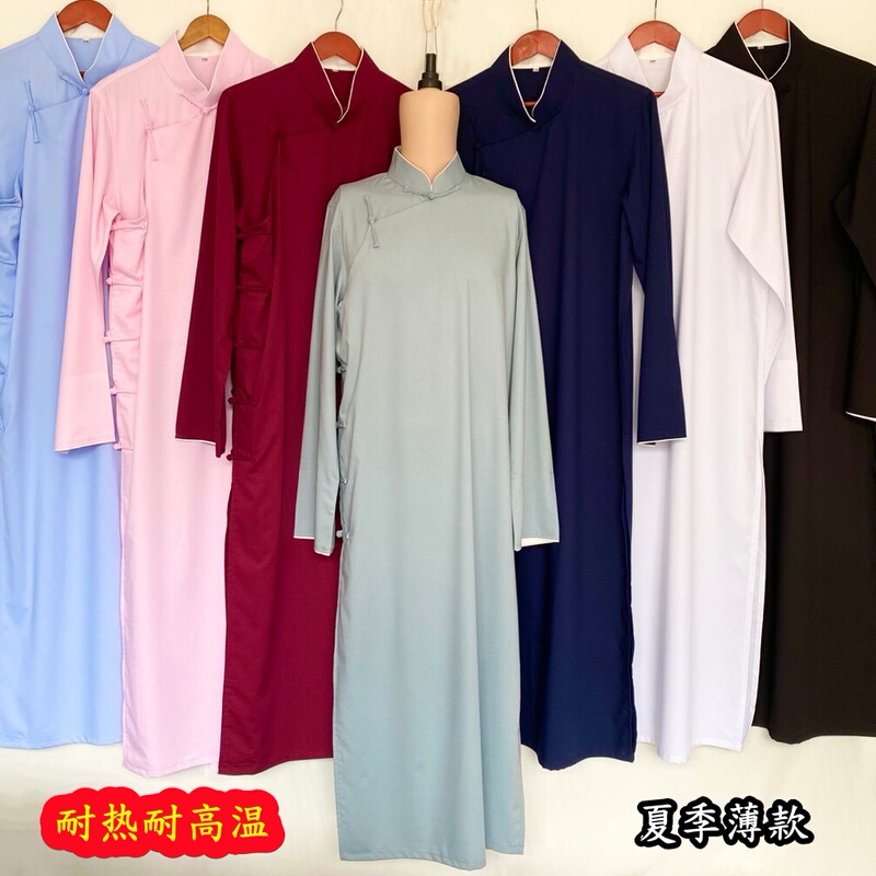 Summer Thin Style Qipao Jacket, Republic of China Traditional Long Shirt, Chinese Style Long Robe, Mandarin Jacket, Performance Costume for Men and Women