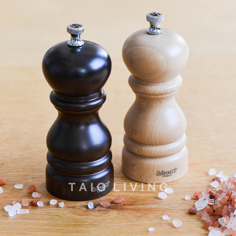 Italian Bisetti Imported Beech Wood Grinder Manual Black and White Pepper Grinder Sea Salt Pepper Grinding Bottle