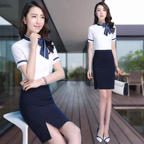 Professional suit female 2021 summer new temperament thin work clothes summer fashion stewardess uniform front high-end