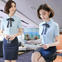 Business temperament goddess Fan summer thin fashion suit Female socialite summer hotel manager Gold shop overalls