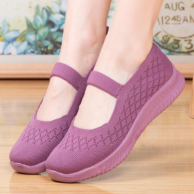 Middle-aged footwear breathable mesh sneaker soft soles comfortable mom single shoes one footwear old Beijing shoes