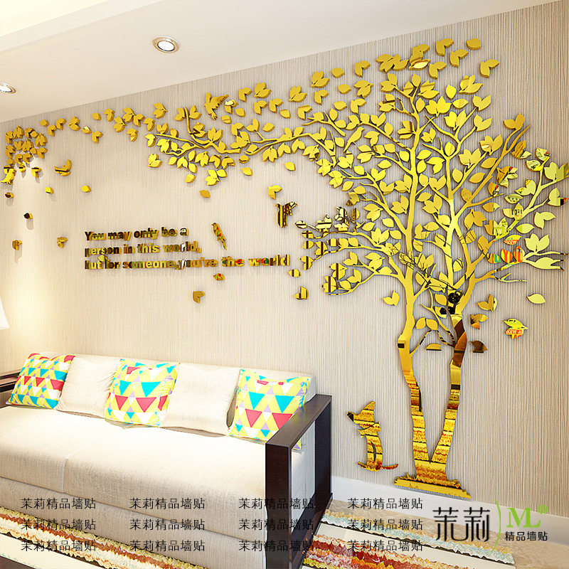 Creative Tree 3d Stereo Acrylic Wall Sticker Painting Living Room Sofa