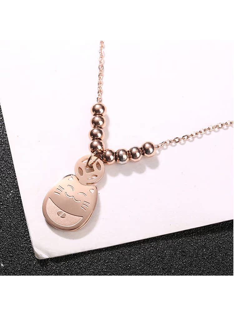 Không phai Nhật Bản và Hàn Quốc vòng hạt may mắn mèo titan thép vòng chân siêu tiên vàng hồng xã hội nữ mắt cá chân chuỗi trang sức mắt cá chân nữ lắc chân nữ pnj