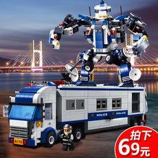 Лего, Кубики Совместимые с лего полицейский робот автомобиль дети бой 
