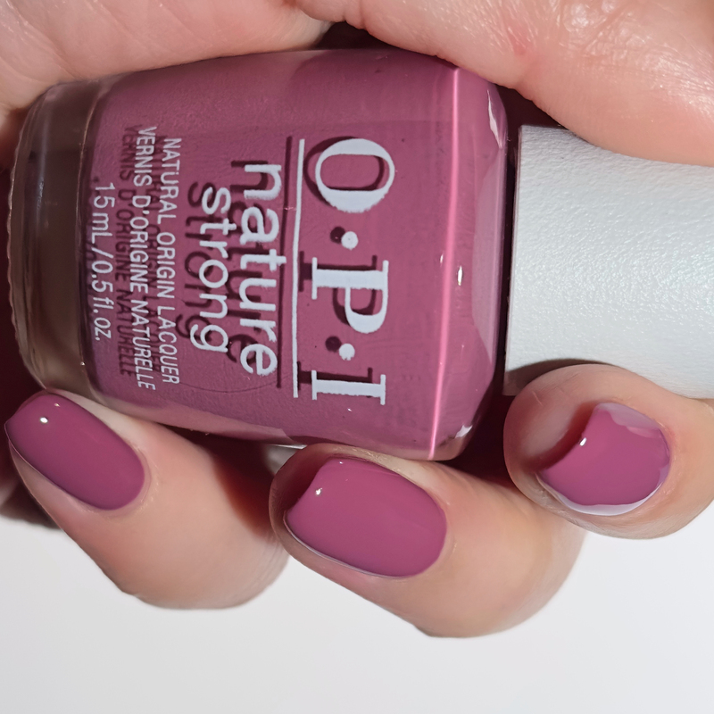 American Opi Nail Polish with Plant-Based Ingredients 9Free Nat008, a Gentle, Elegant Gray-Toned Raspberry Purple Plum Color