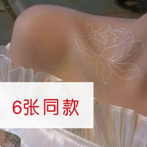 White tattoo sticker waterproof durable female pattern collarbone sexy girl white flower hand painted