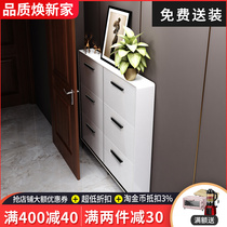 Nordic light luxury ultra-thin shoe cabinet modern simple small household door large capacity dump porch door Hall Cabinet