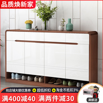 Nordic shoe cabinet solid wood color simple modern hall cabinet living room ultra-thin paint locker balcony door shoe cabinet