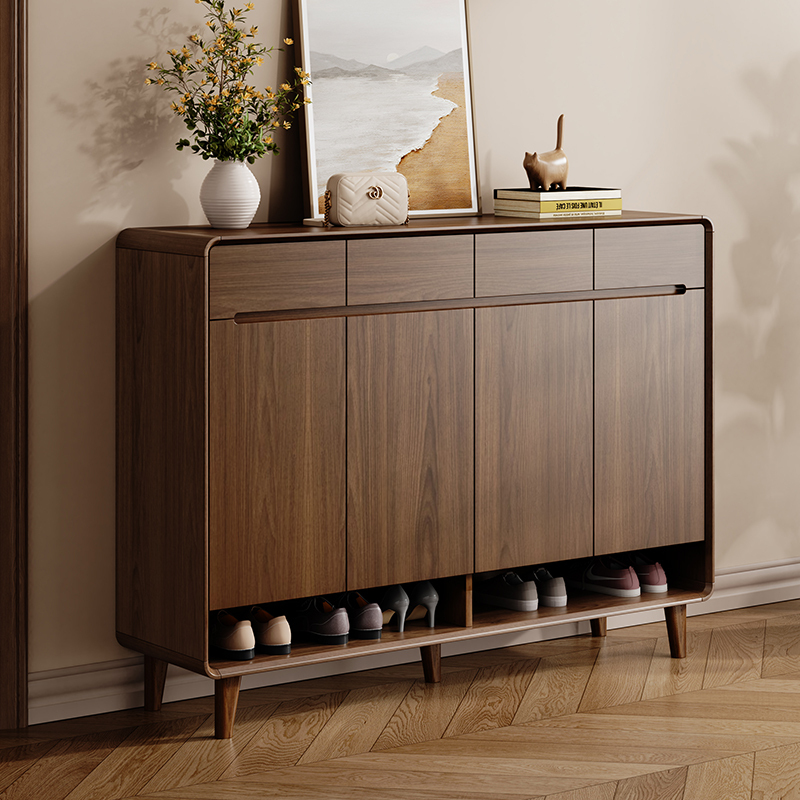 Solid Wood Shoe Cabinet for Home Entrance 2026 New Popular High-End Chinese-Style Entryway Storage Cabinet Integrated Wall-Mounted Foyer Cabinet Solid Wood Shoe Cabinet for Home Entrance 2026 New Popular High-End Chinese-Style Entryway Storage Cabinet Integrated Wall-Mounted Foyer Cabinet