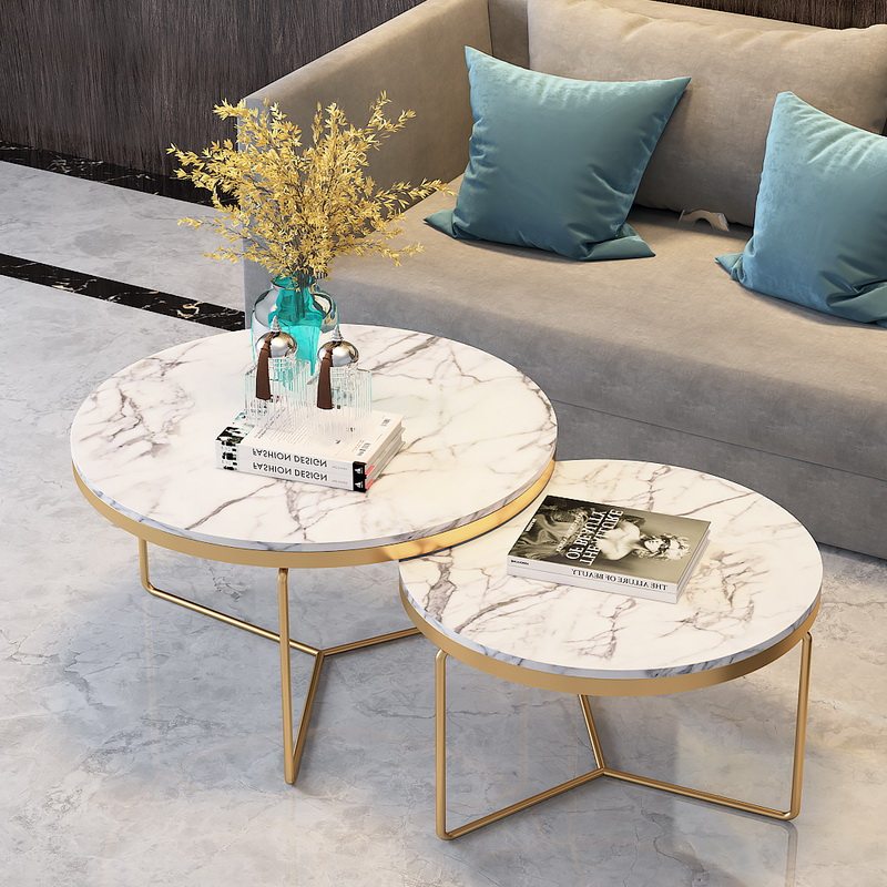 Nordic ins style marble tea table minimalist small family living room round small tea table brief postmodern creativity-Taobao