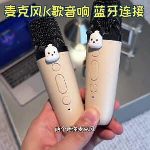 可爱KTV音响蓝牙音箱麦克风一体唱歌话筒家庭KTV广场儿童生日