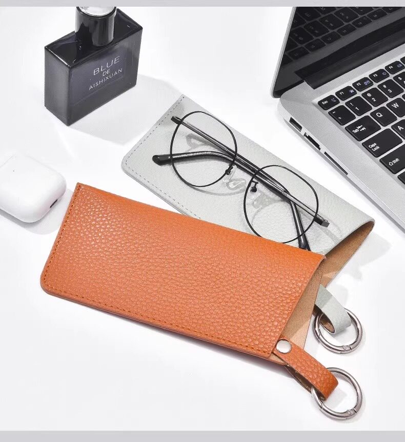 Ящики для хранения очков 便携可挂眼镜收纳袋pu太阳镜墨镜收纳袋眼镜包便捷钥匙圈眼镜挂袋