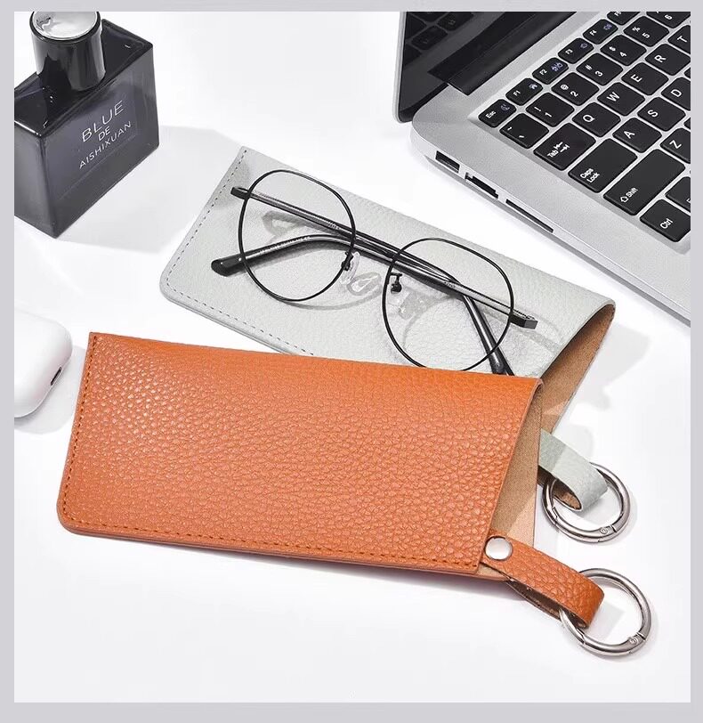 Ящики для хранения очков 便携可挂眼镜收纳袋pu太阳镜墨镜收纳袋眼镜包便捷钥匙圈眼镜挂袋