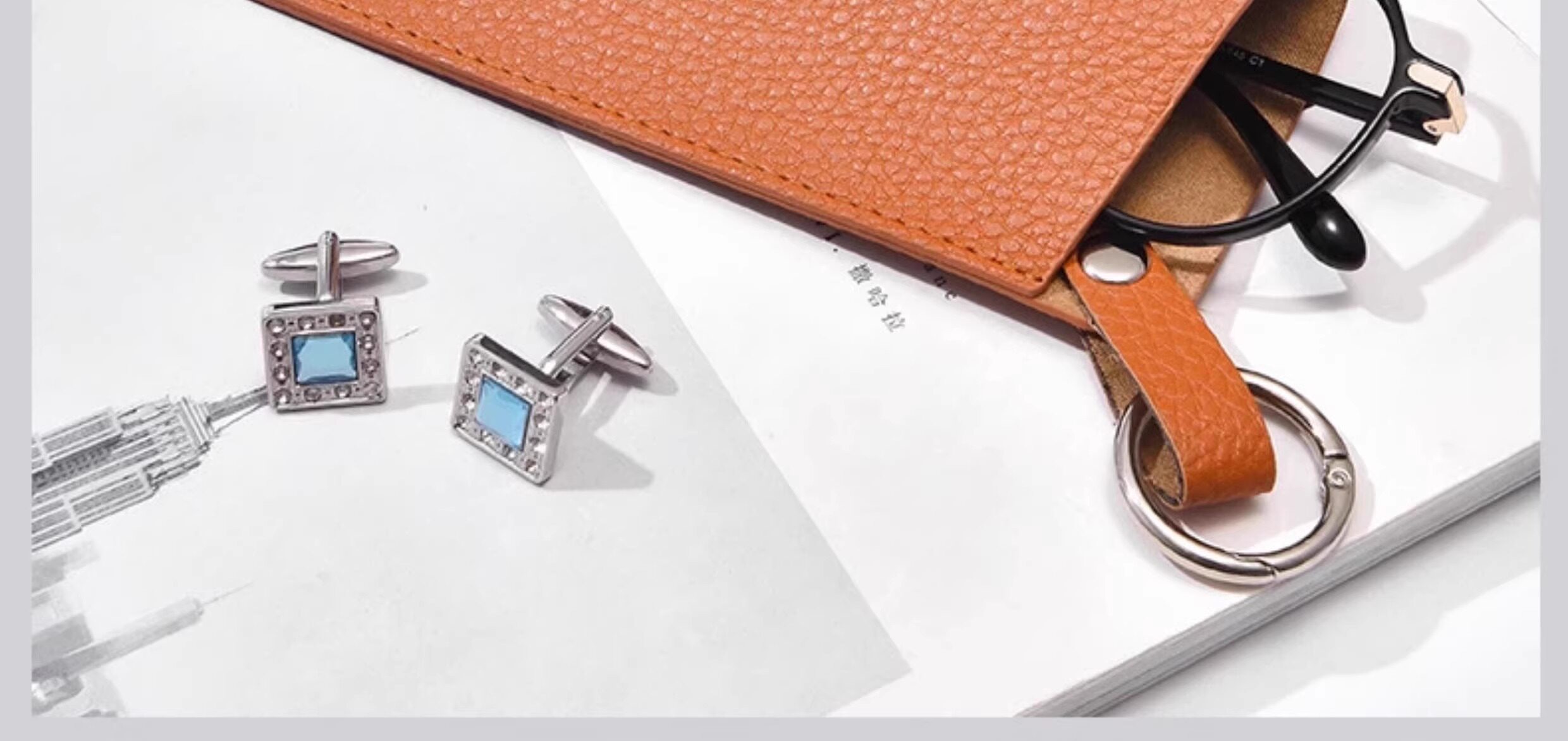 Ящики для хранения очков 便携可挂眼镜收纳袋pu太阳镜墨镜收纳袋眼镜包便捷钥匙圈眼镜挂袋