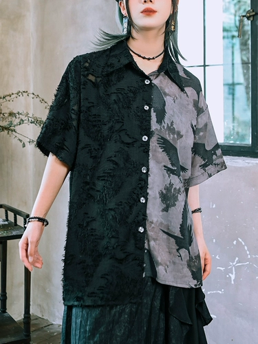 Дизайнерская асимметричная рубашка, китайский стиль