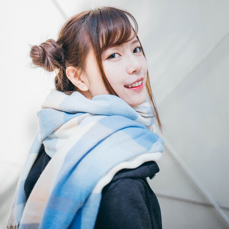 [古怪舍]日系复古流苏格子围巾女冬长款仿羊绒两用保暖围脖学院风