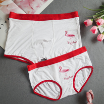 Modal high elastic soft panties Flamingo couple a pair of pants sexy mid-waist creative underpants female briefs