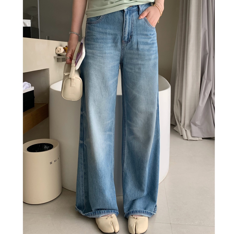 Limited Purchase of 1 Ttang Studio Hemp Tencel Denim Straight-Leg Floor-Length Pants, Lightweight and Soft, a Must-Have for Everyone Limited Purchase of 1 Ttang Studio Hemp Tencel Denim Straight-Leg Floor-Length Pants, Lightweight and Soft, a Must-Have for Everyone