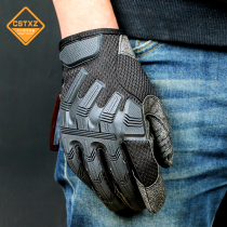 Full finger tactical gloves mens black rubber touch screen bicycle riding training outdoor sports protection breathable