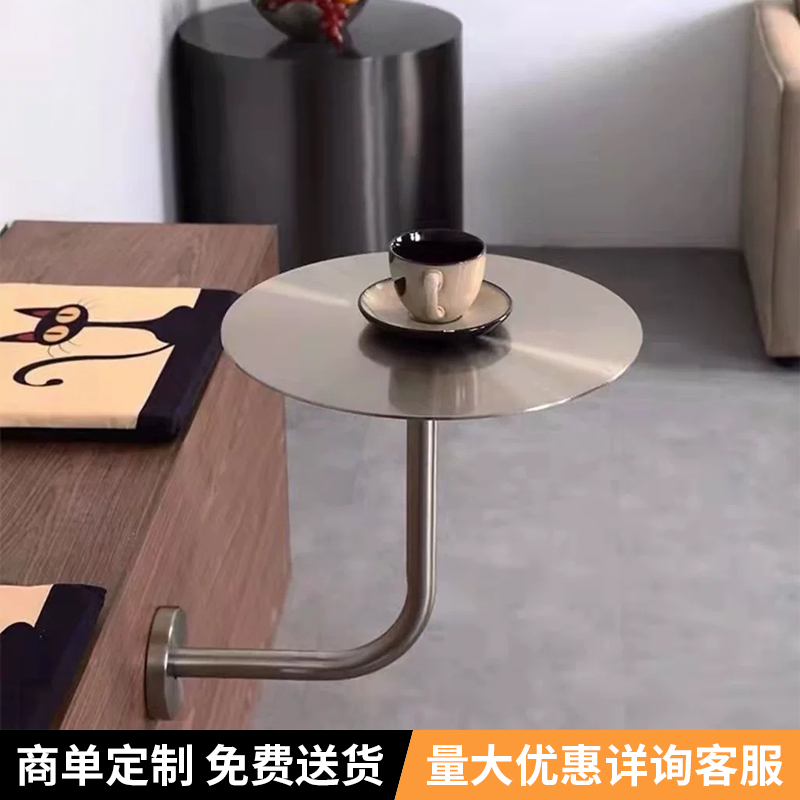 Trendy Internet-Famous Milk Tea Shop and Cafe Stainless Steel Small Round Wall-Mounted Table, Wall-Hanging Table, Booth Table Trendy Internet-Famous Milk Tea Shop and Cafe Stainless Steel Small Round Wall-Mounted Table, Wall-Hanging Table, Booth Table