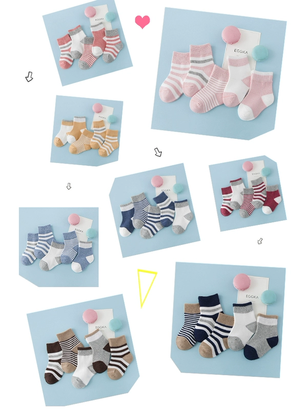 Vớ trẻ em mùa xuân và mùa thu cotton 0-1 3 bé 8 bé 6-12 tháng 2 kho báu nam 4 vớ nữ 5