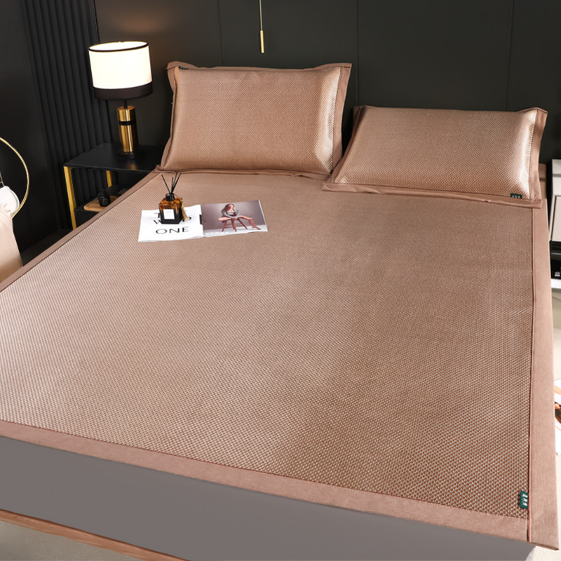 Const Ice Rattan Mat Three-piece Set Household Simple Ice Silk Mat Summer Foldable Non-slip Naked Sleeping Cool Soft Mat