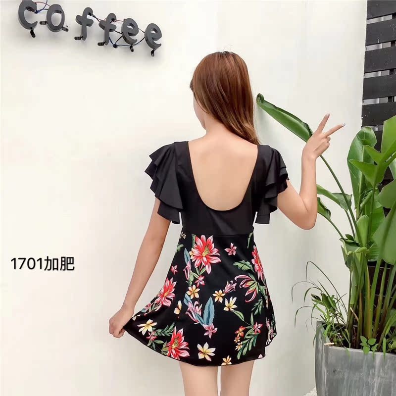 2018 Bà Plus Phân bón Plus Kích thước áo tắm một mảnh Hoa cúc bảo thủ Trung niên Đồ bơi mỏng áo tắm 1 mảnh