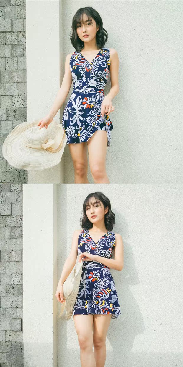 2018 Bà Plus Phân bón Plus Kích thước áo tắm một mảnh Hoa cúc bảo thủ Trung niên Đồ bơi mỏng áo tắm 1 mảnh