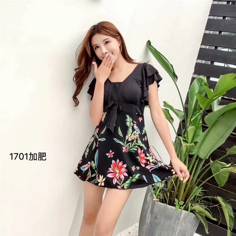 2018 Bà Plus Phân bón Plus Kích thước áo tắm một mảnh Hoa cúc bảo thủ Trung niên Đồ bơi mỏng áo tắm 1 mảnh