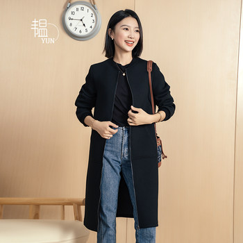 【YUN】韫2024秋季新款女装棒球领长袖门襟拉链休闲空气棉长外套
