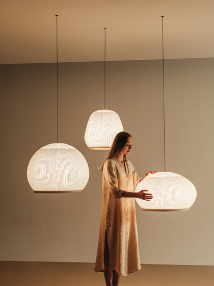 Spanish Vibia Knit Restaurant Chandelier Modern Minimalist Designer Wabi-Sabi Mid-Century Style Tea Room Woven Lighting Fixtures